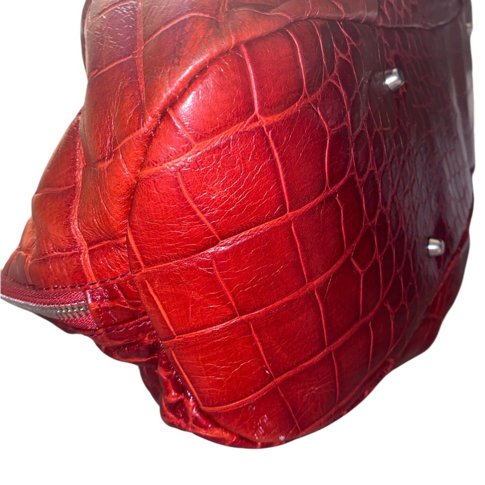 FURLA EUC RED CROC-EMBOSSED LEATHER BAG - Picture 5 of 9
